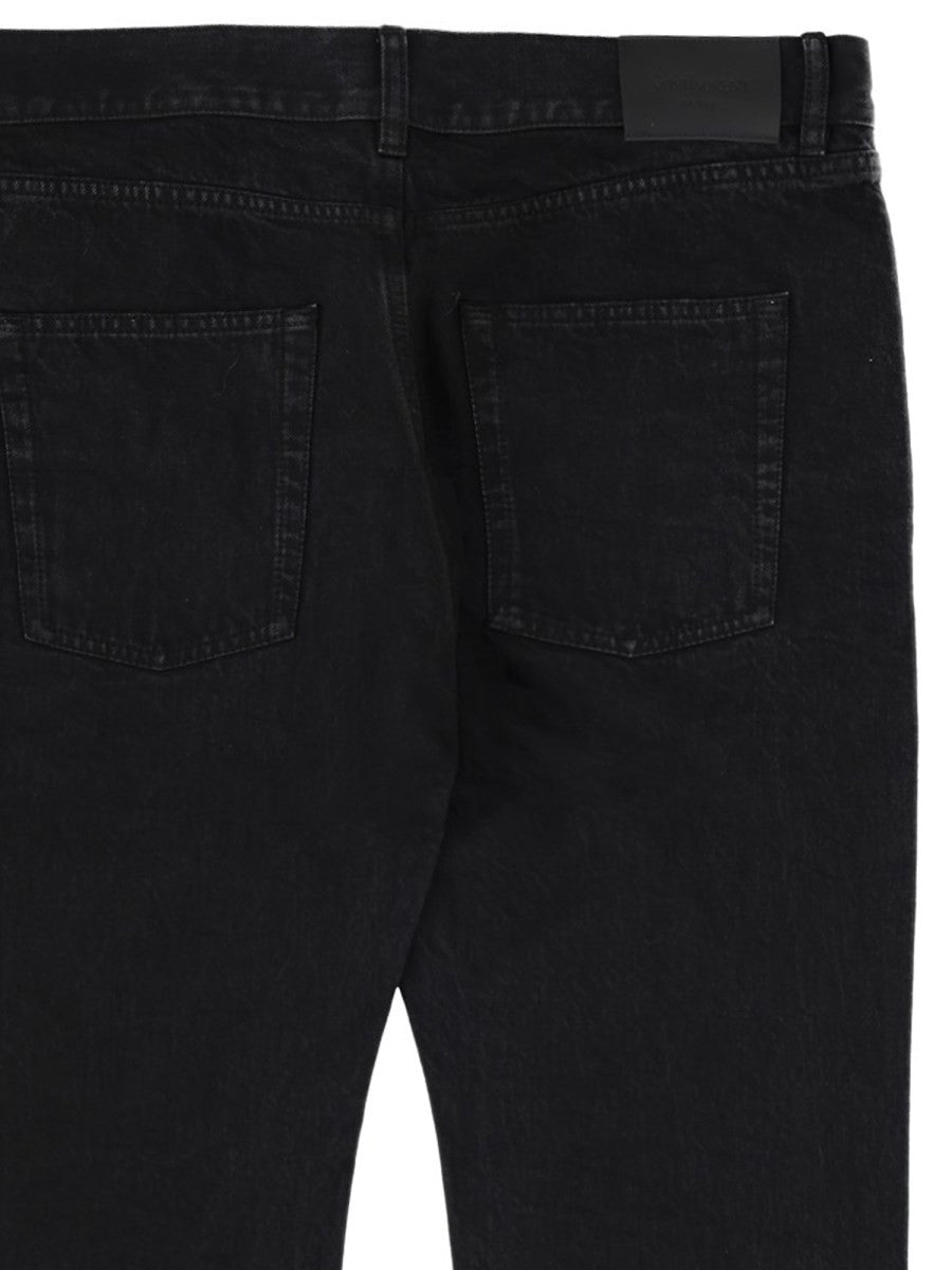 Saint Laurent Men's Jeans Slim Fit in Denim Black