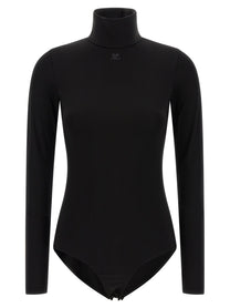 courrèges Jersey Mockneck Bodysuit Black