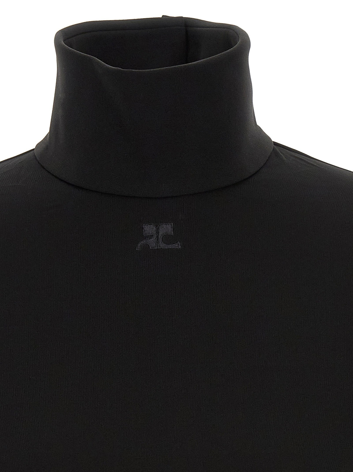 courrèges Jersey Mockneck Bodysuit Black