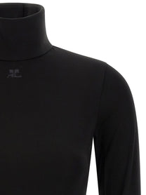 courrèges Jersey Mockneck Bodysuit Black