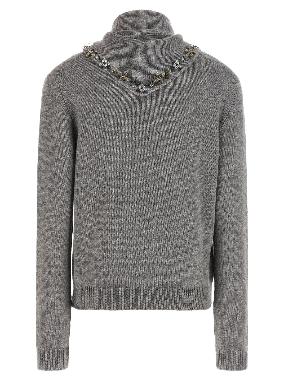 PRADA Jewel Bandana Sweater Grey