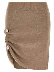 Giuseppe Di Morabito Jewel Pin Skirt Beige