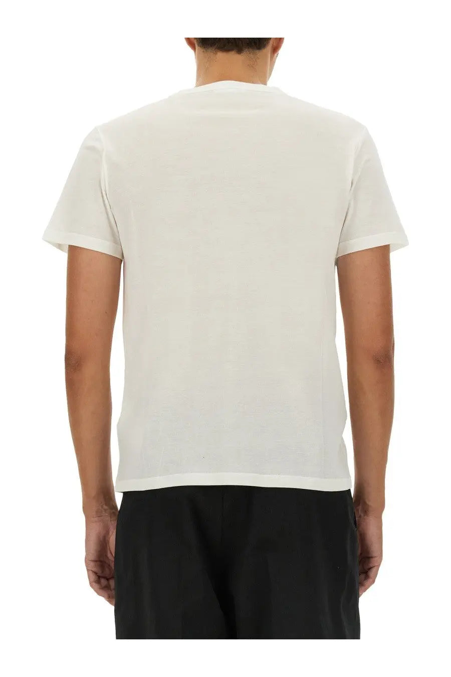 A minimalist white cotton t-shirt by jil sander featuring a simple crew neck and short sleeves for men