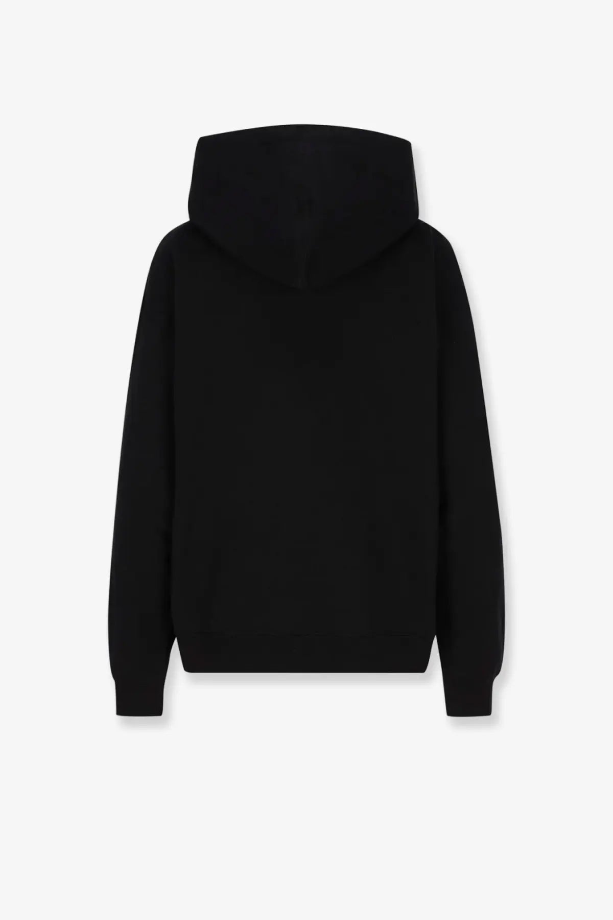 Black jil sander men’s sustainable cotton hoodie with minimalist design and ribbed cuffs