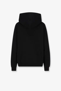 Black jil sander men’s sustainable cotton hoodie with minimalist design and ribbed cuffs
