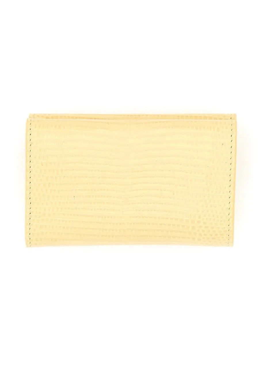 Jil Sander women’s baby wallet in pale yellow textured leather with neat stitching along the edges
