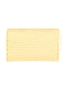 Jil Sander women’s baby wallet in pale yellow textured leather with neat stitching along the edges