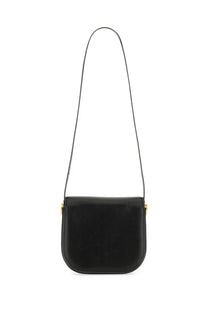 Black leather Jil Sander women’s coin shoulder bag with gold-tone hardware and crossbody design