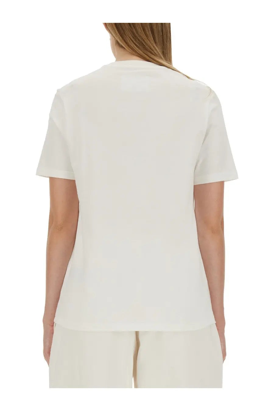 Jil Sander women’s off-white cotton t-shirt with a classic crew neck and short sleeves in a minimalist design