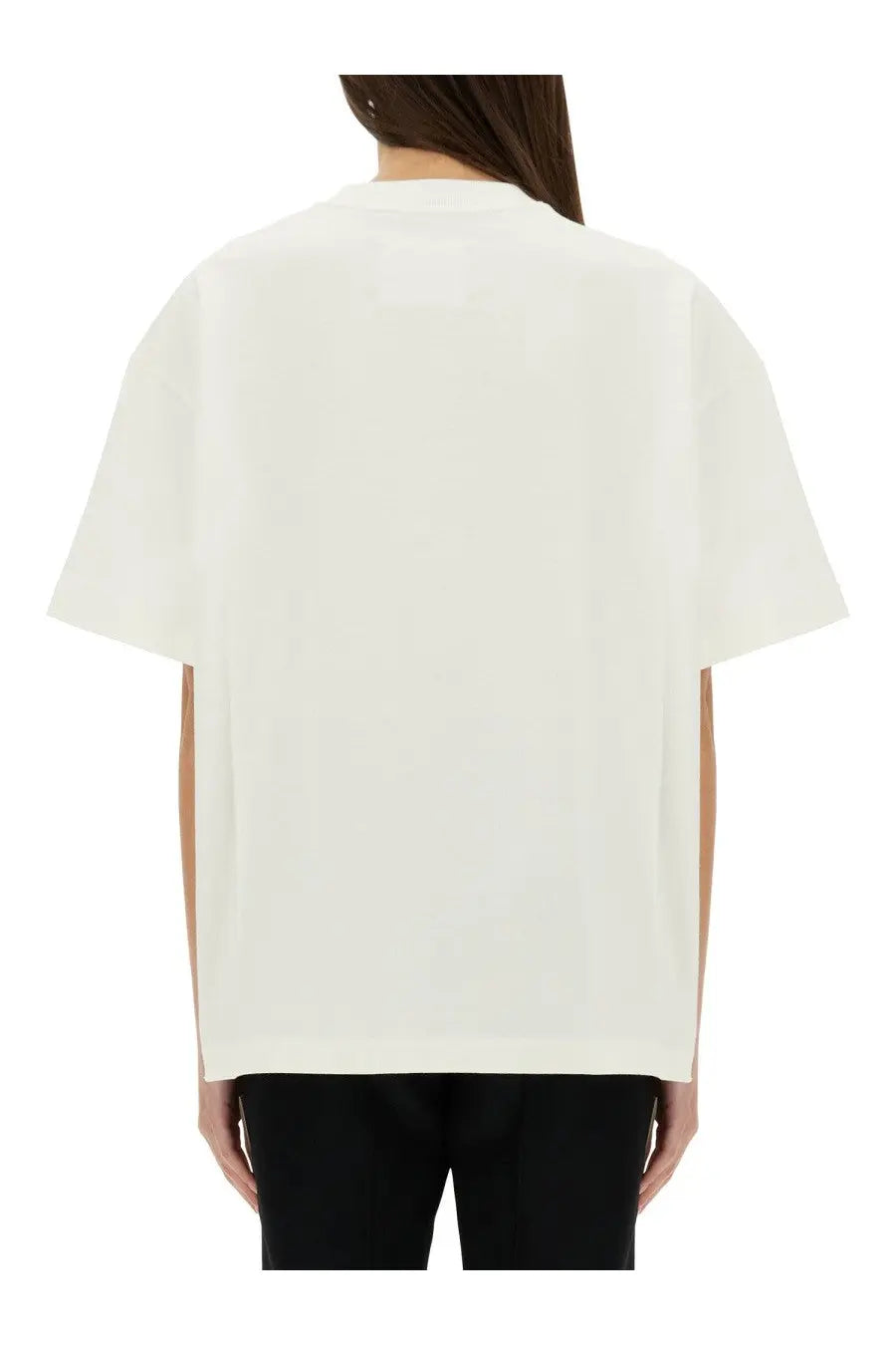 Off-white oversized jil sander women’s shirt in relaxed fit with short sleeves made from soft cotton blend
