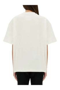 Off-white oversized jil sander women’s shirt in relaxed fit with short sleeves made from soft cotton blend