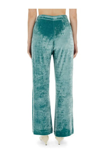Teal velvet high-rise wide-leg trousers from jil sander womens wide leg pants blue collection