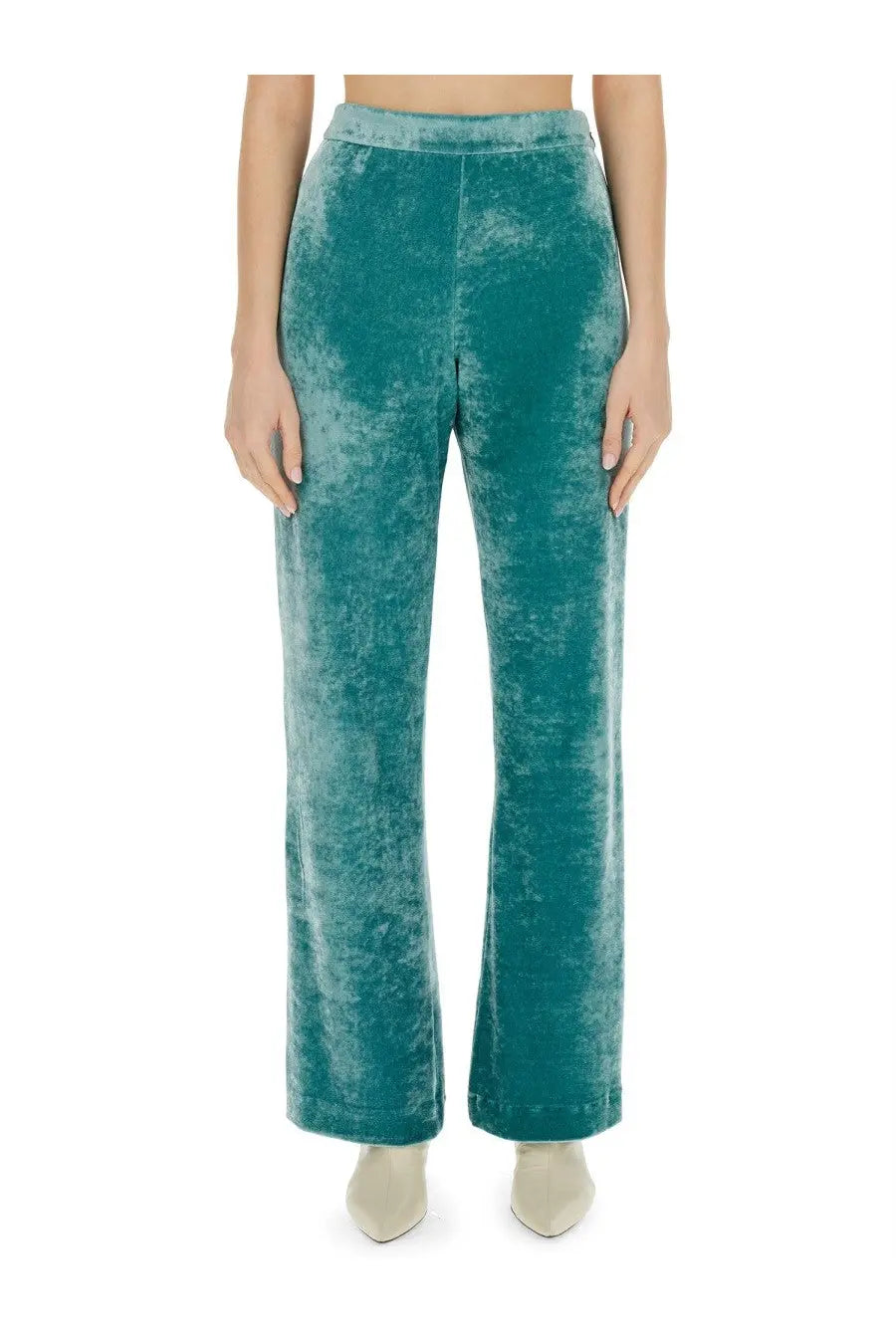 Teal velvet high-rise wide-leg trousers from jil sander womens blue wide leg pants collection