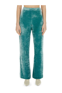Teal velvet high-rise wide-leg trousers from jil sander womens blue wide leg pants collection