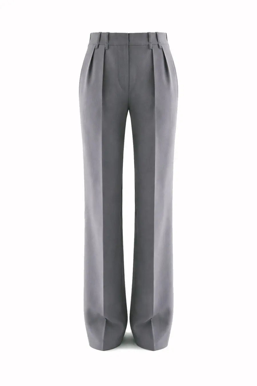 Gray pleated wide-leg wool gabardine pants with sleek tailored fit from jil sander womens collection