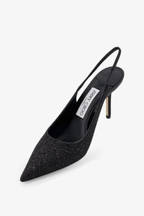 Jimmy Choo women’s love pumps black glittery pointed-toe slingback pump with elegant design