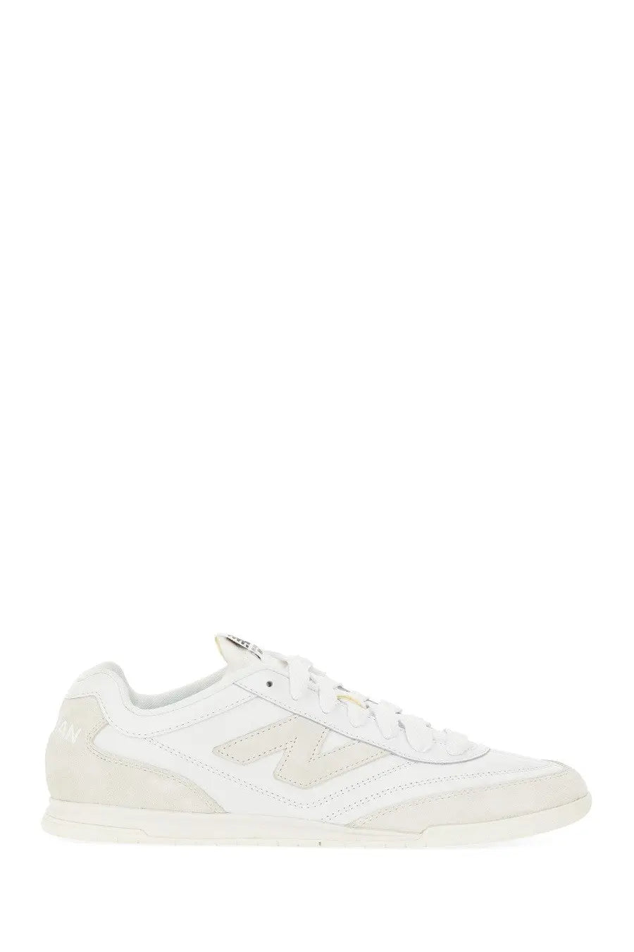 White new balance junya watanabe man sneaker rc42 with clean minimalist design in suede and canvas materials