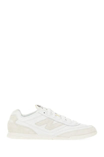 White new balance junya watanabe man sneaker rc42 with clean minimalist design in suede and canvas materials