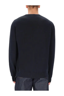 JW Anderson men’s anonymous lovers black crewneck sweatshirt with soft smooth fabric and subtle ribbed cuffs