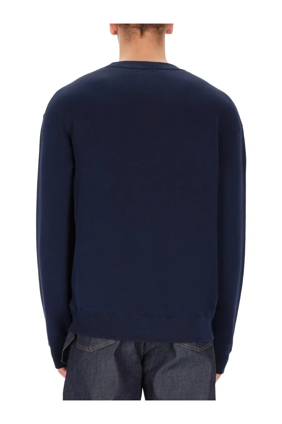 Navy blue JW Anderson men’s anonymous trade crewneck sweatshirt made from cotton blend for casual wear