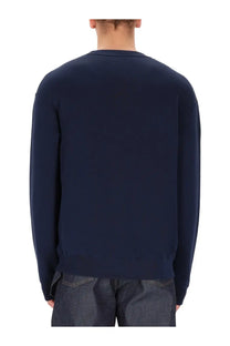 Navy blue JW Anderson men’s anonymous trade crewneck sweatshirt made from cotton blend for casual wear