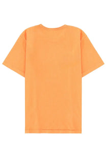 Jw anderson men’s orange short-sleeved t-shirt with crew neck and relaxed fit in lightweight cotton fabric