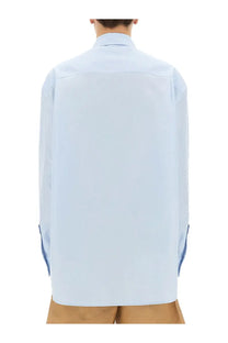 Jw anderson men’s window shirt blue light blue long-sleeved button-down with classic collar and stitched seams