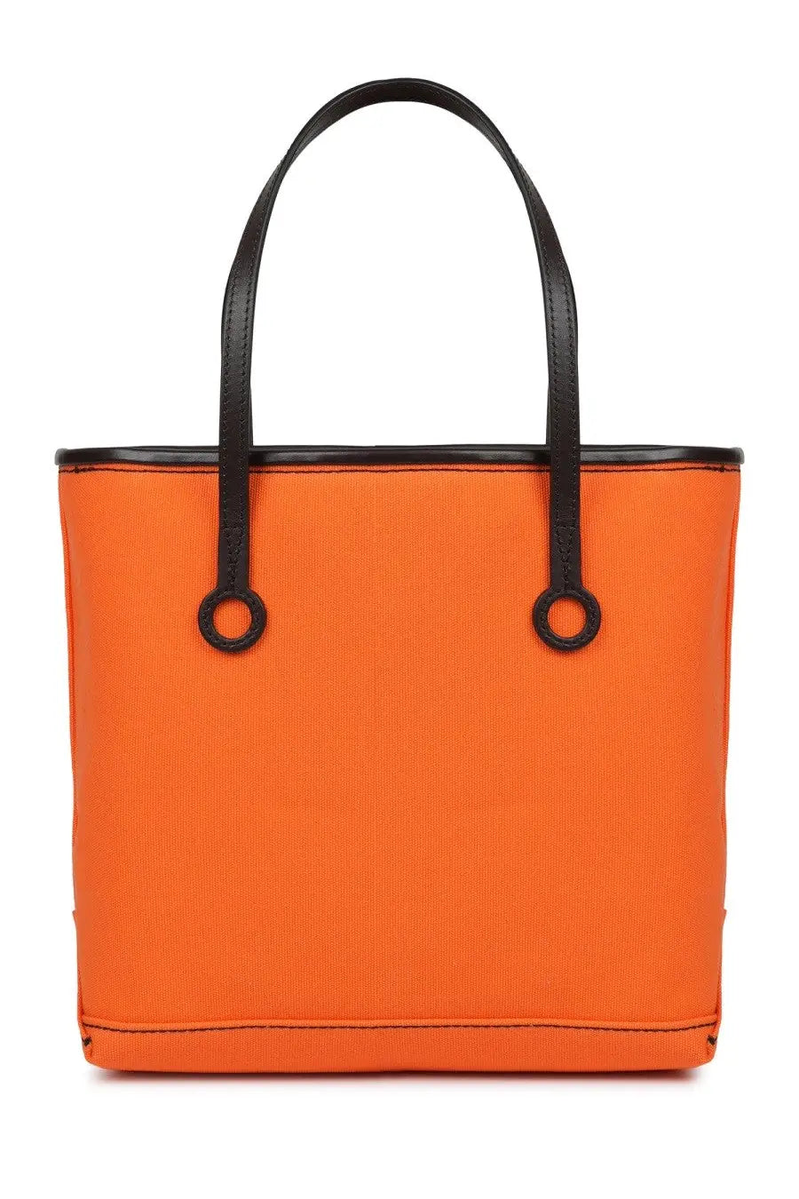 Jw anderson unisex borsa tote anchor small bright orange canvas tote bag with black leather handles and trim