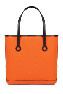 Jw anderson unisex borsa tote anchor small bright orange canvas tote bag with black leather handles and trim