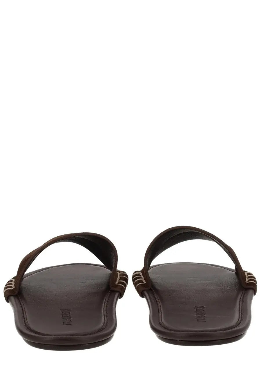 Jw anderson women’s brown leather sandals with braided detailing on the straps for stylish summer wear