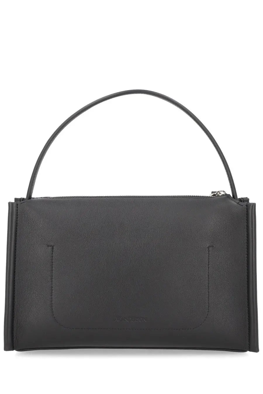 Jw anderson women’s loafer bag black black leather handbag with minimalist design and curved top handle