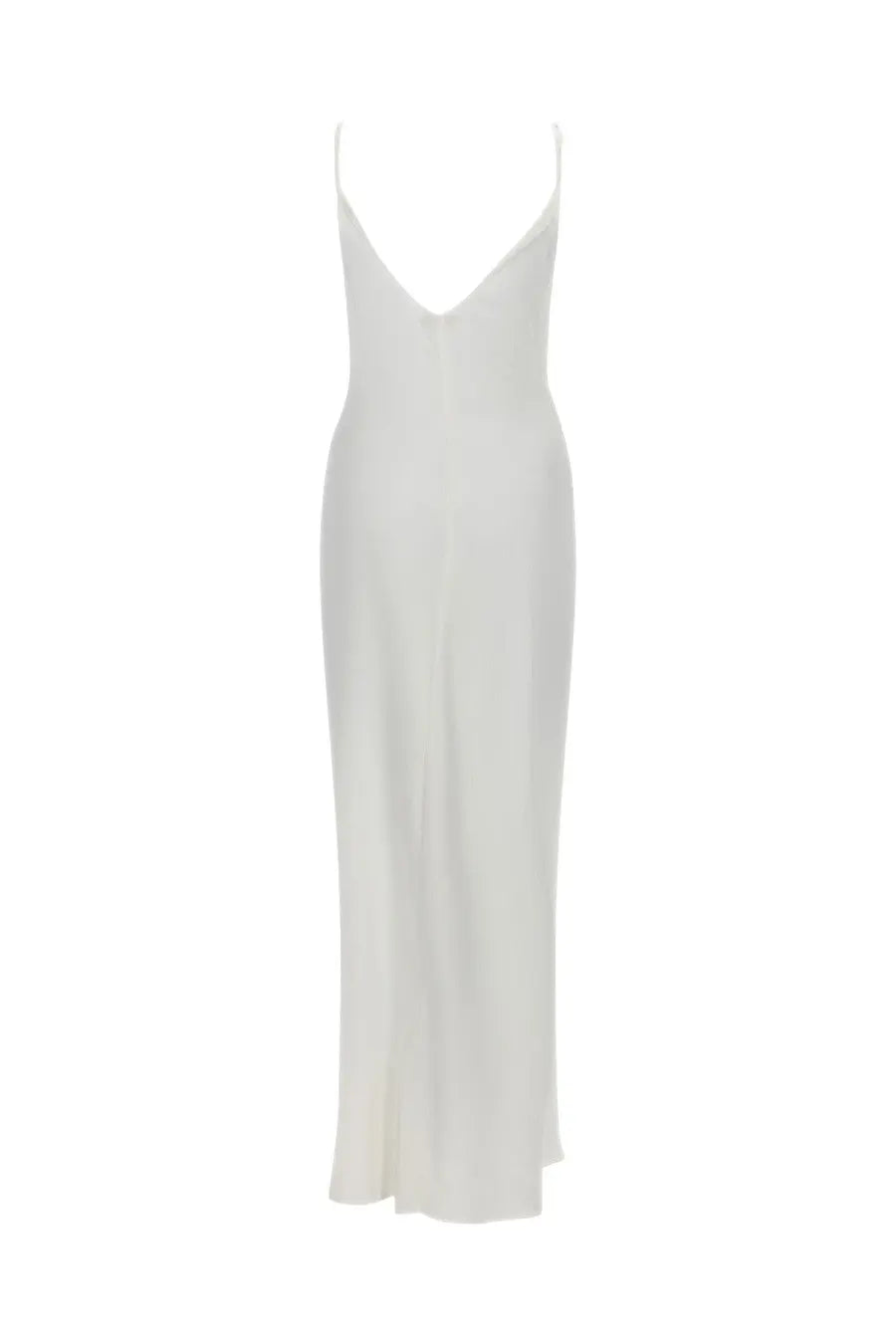 Jw anderson women’s long dress white sleek off-white satin slip dress with delicate spaghetti straps and v-neckline