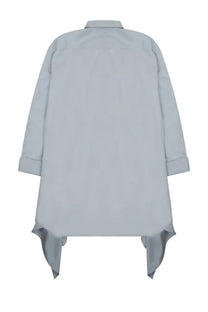 Jw anderson women’s mini abito camicia blue light blue long-sleeved shirt with relaxed fit and asymmetrical hem