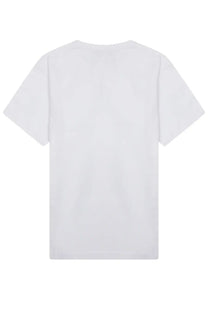 Jw anderson women’s white cotton t-shirt with crew neck and short sleeves in cotone fabric