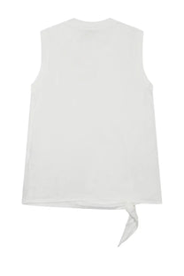 Jw anderson women’s tank top con nodo white sleeveless top with soft flowing fabric and delicate tie at the back view
