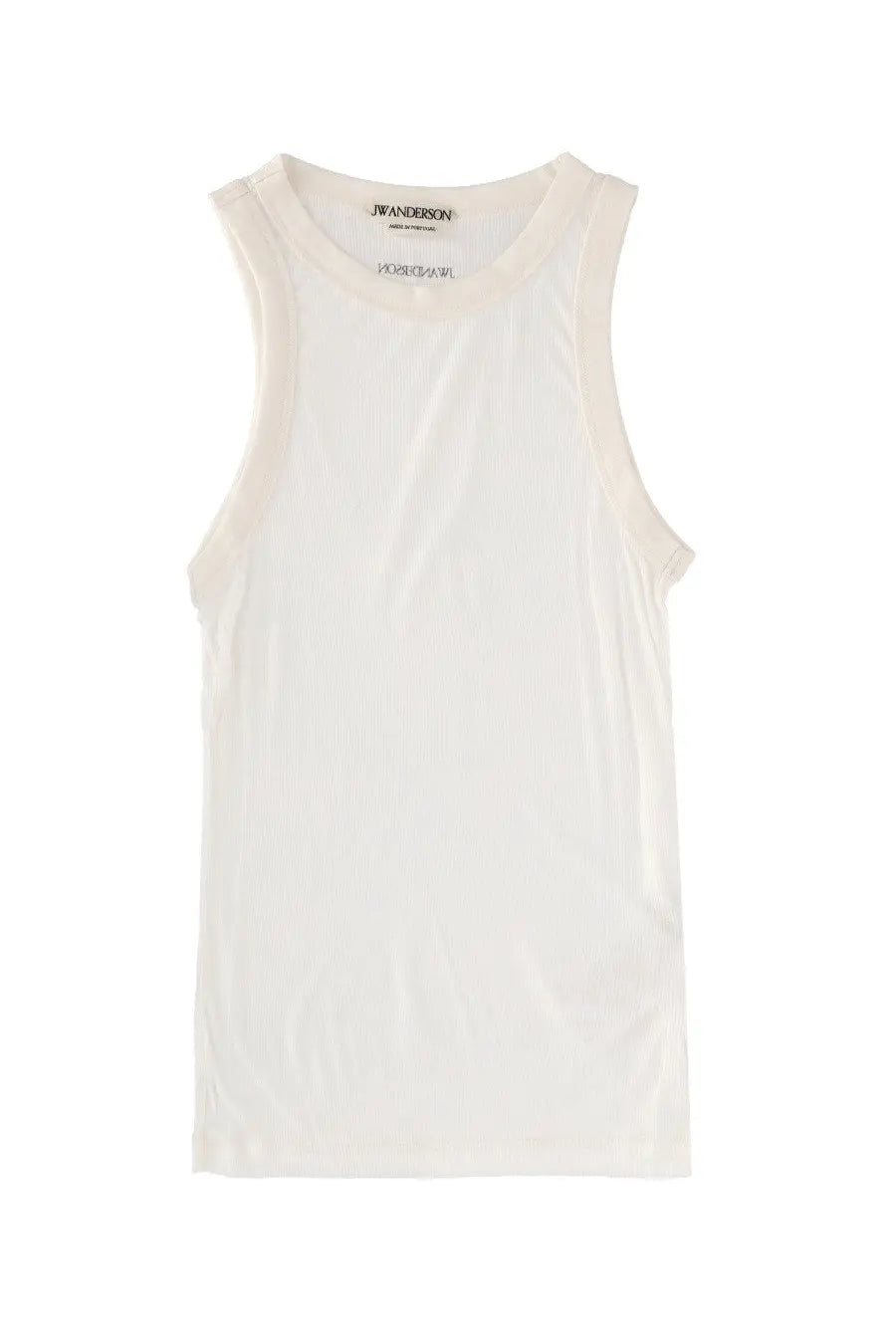 A minimalist white sleeveless cotton tank top by jw anderson for women