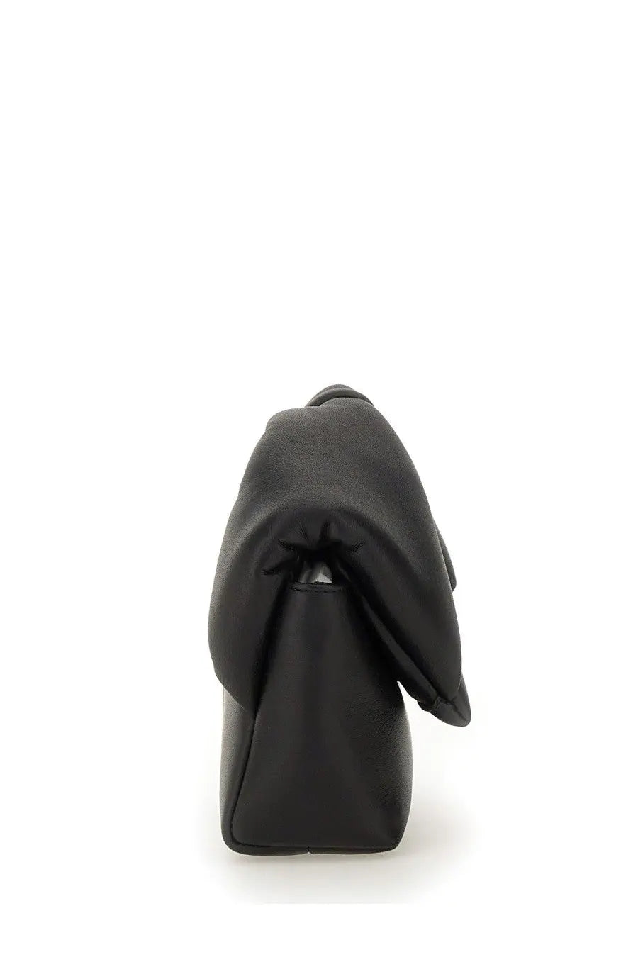 Jw anderson women’s twister bag black leather clutch with soft draped design and subtle sheen