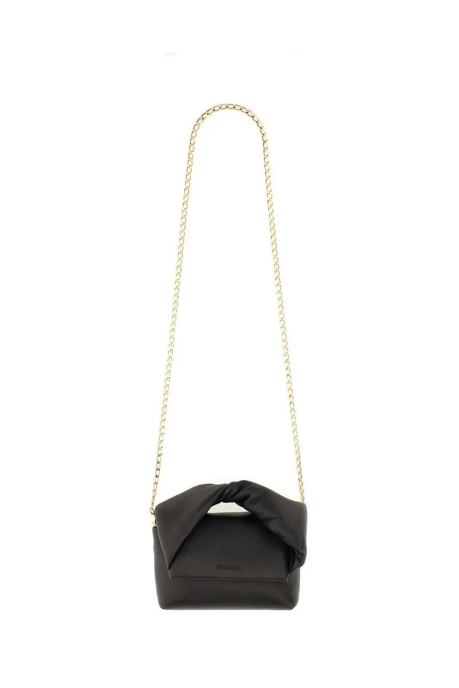 Jw anderson women’s twister bag black leather crossbody with gold-tone chain strap and knotted top handle