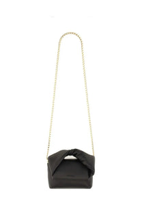 Jw anderson women’s twister bag black leather crossbody with gold-tone chain strap and knotted top handle