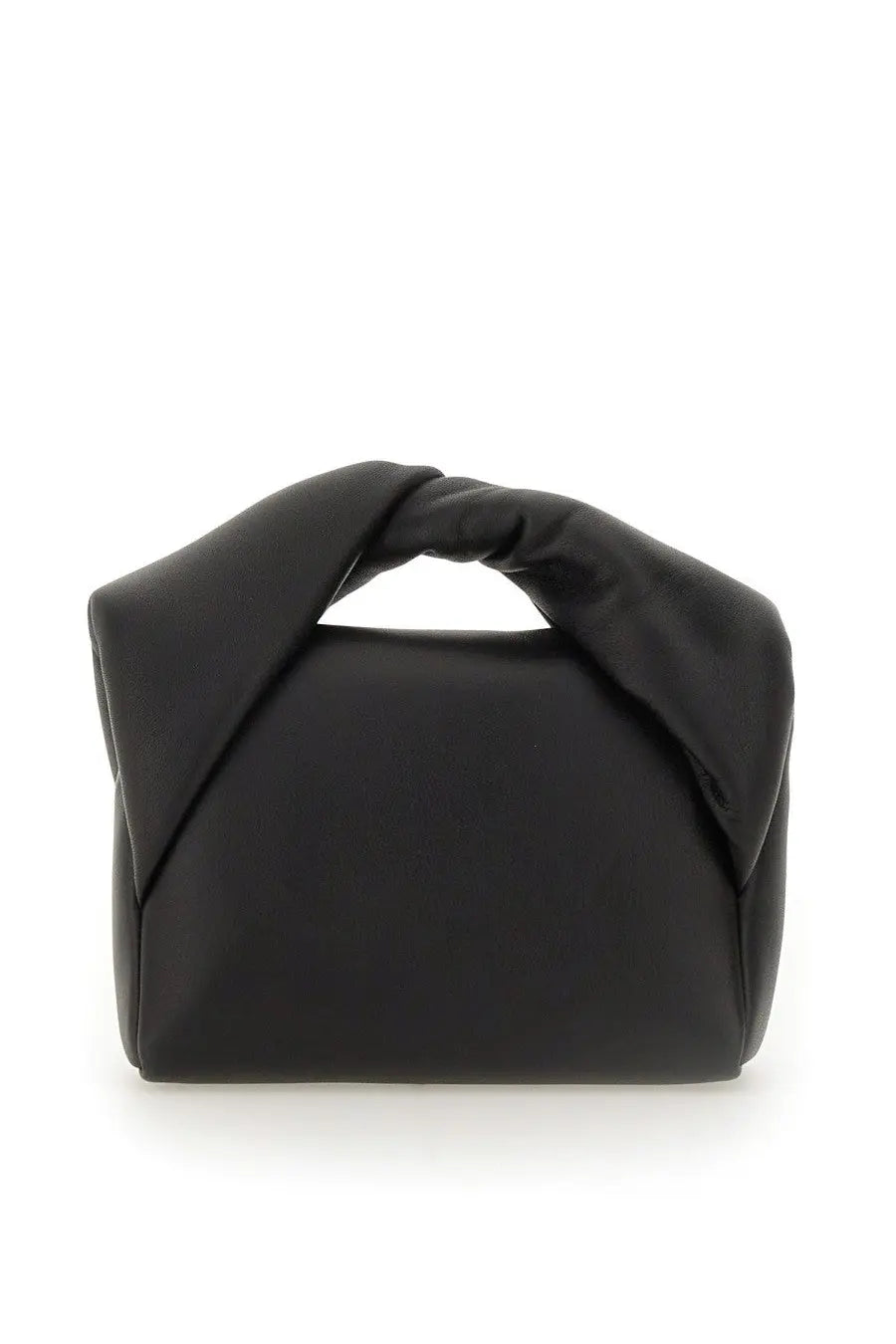 Jw anderson women’s twister bag black leather handbag with a distinctive twisted top handle design