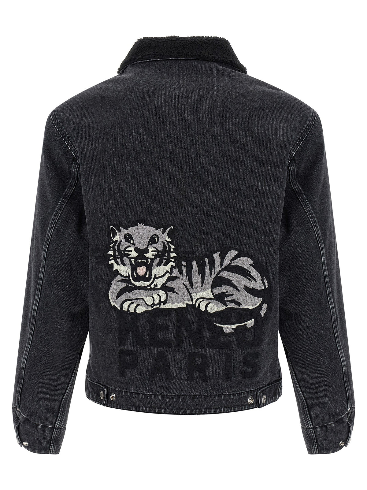 Kenzo Kenzo Happy Tiger Denim Jacket Black