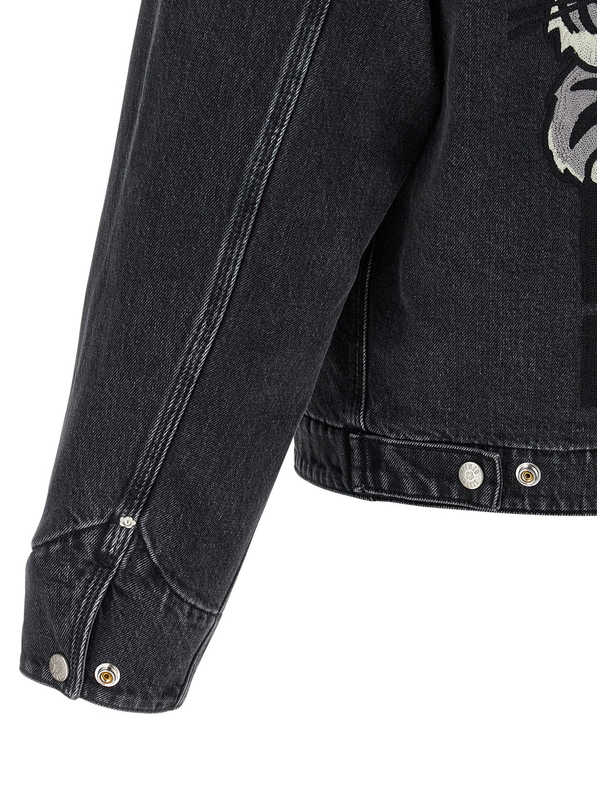 Kenzo Kenzo Happy Tiger Denim Jacket Black