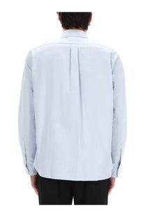 Kenzo men’s boke flower shirt blue showing light blue long-sleeved button-up with subtle back pleat