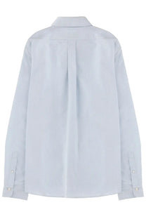Kenzo men’s boke flower shirt blue pale blue long-sleeved button-down shirt with classic collar and pleated back shown from back