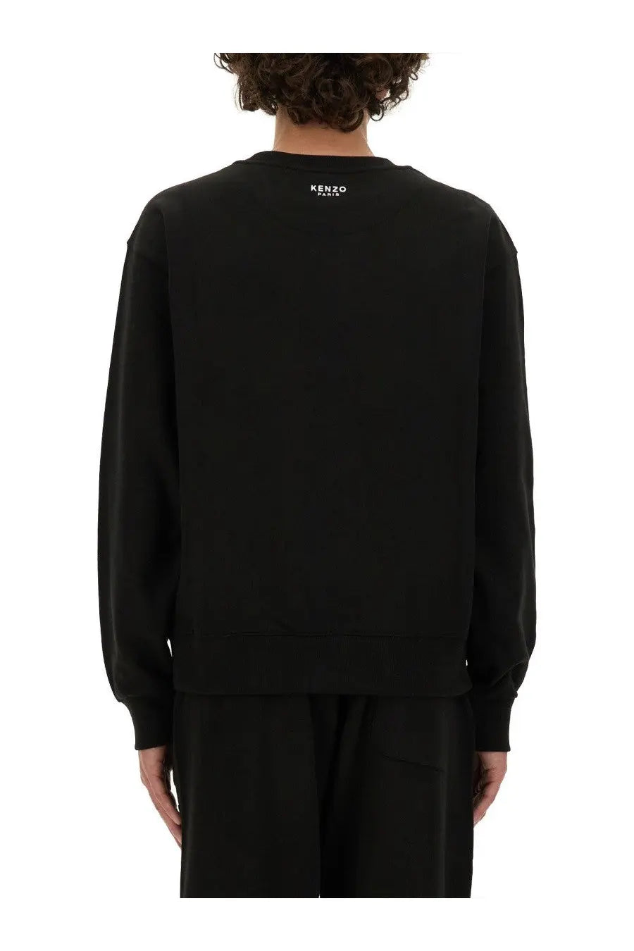 Kenzo men’s boke flower sweatshirt black with minimalist design and subtle brand logo at the neckline