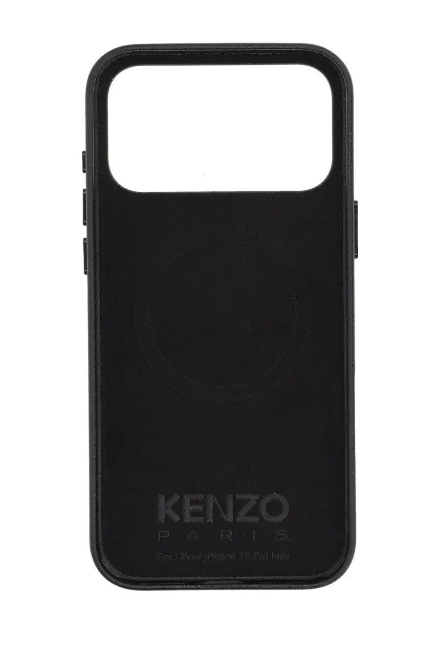 Back side of kenzo men’s custodia per iphone pro max boke flower black phone case with sleek matte finish and precise cutouts