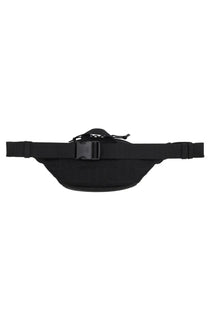 Kenzo men’s black mesh waist bag with adjustable strap and buckle for hands free carrying