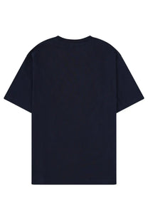 Kenzo men’s dark navy blue oversized short-sleeved shirt with classic crew neck in soft cotton material
