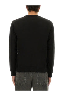 Kenzo men’s slim fit black crewneck sweatshirt with long sleeves and ribbed cuffs made from soft fabric