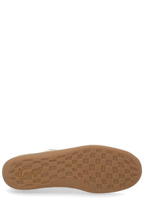 Tan rubber sole with checkerboard tread and kenzo gold logo on kenzo men’s kenzo striker sneaker pink